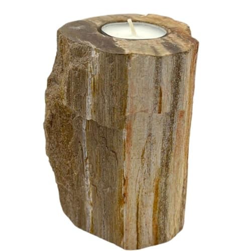 Ancient Wisdom Tealight Kaarsenhouder van Versteend Hout