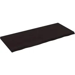vidaXL Waschtischplatte Dunkelbraun 120x50x(2-4)cm Massivholz