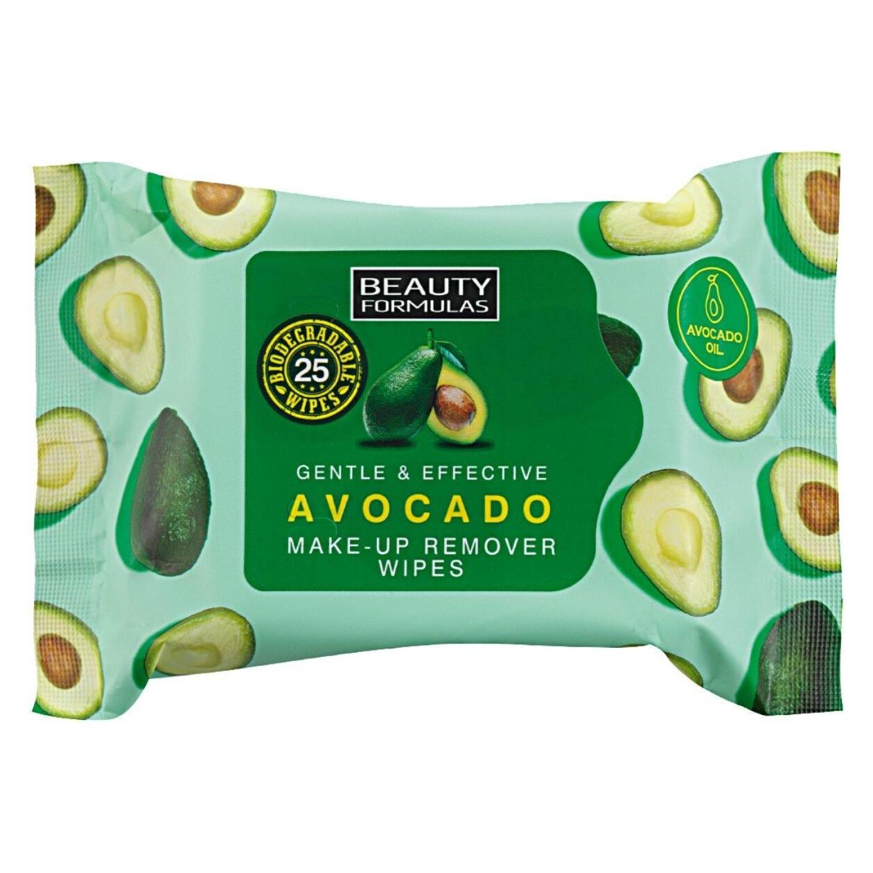 Beauty Formulas Makeup Remover Avocado Make-Up Remover Wipes With Avocado Oil 25Pcs. (Reinigungstücher Gesicht) (36575919)