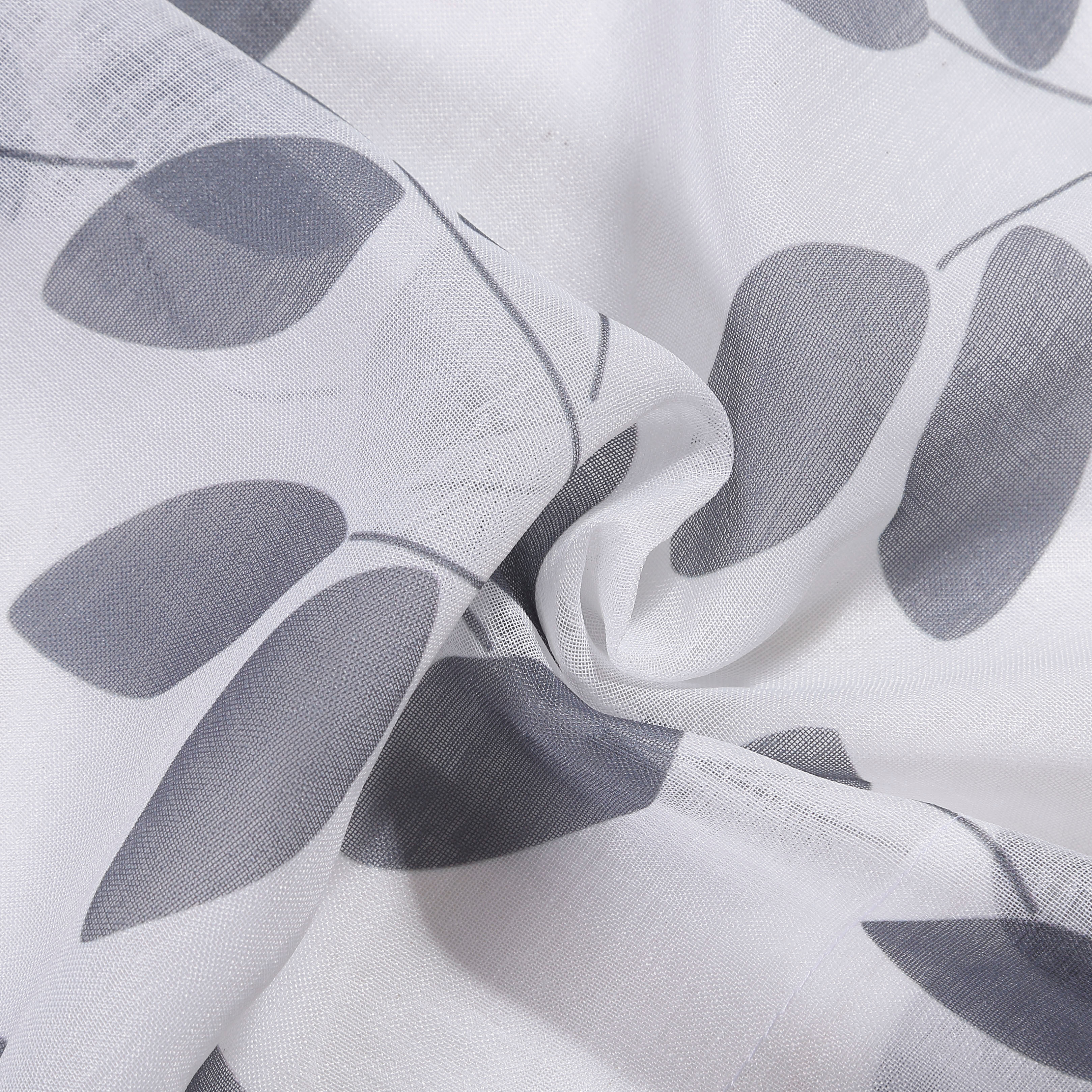Scheibengardine GERSTER "Fay" Gr. 1, grau (anthrazit), B:140cm H:50cm, Polyester, Gardinen, Scheibengardine, HxB: 50x140, mit modernem Druckdesign anthrazit 50cm, Schlaufen, 140cm