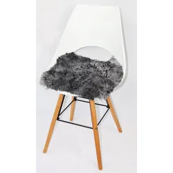 Heitmann Felle Sitzauflage aus Lammfell, ca. 44 x 44 cm, Schwarz mit hellen Spitzen