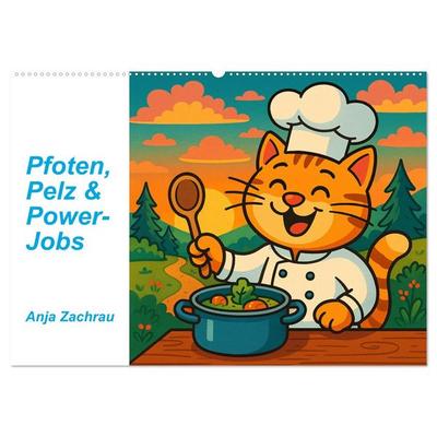 Pfoten, Pelz & Power-Jobs (Wandkalender 2026 DIN A2 quer), CALVENDO Monatskalender