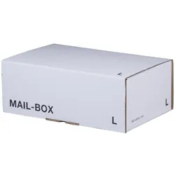 VEPATIM 20x Versandkarton 395x248x141mm MAILBOX L mit Steckverschluss wiederverschließbar weiß