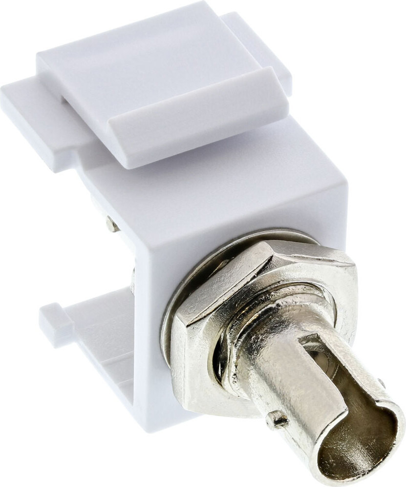 InLine LWL Keystone snelkoppeling Simplex ST/ST multimode met keramische huls, wit