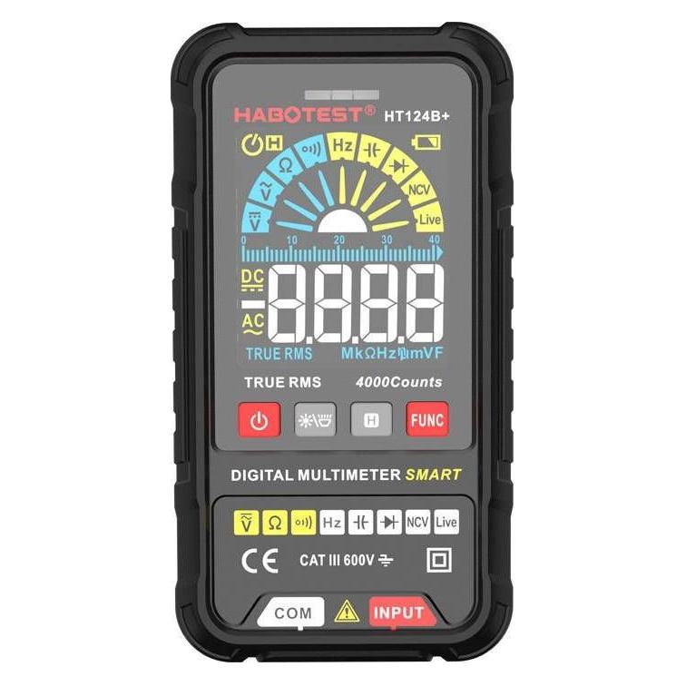 Habotest HT124B+ Digital Universal Multimeter (CAT III 600V, Hand-Multimeter) (HT124B+)