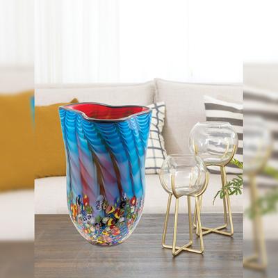 Dale Tiffany Tangelo Hand Blown Art Glass Vase