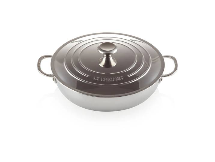Le Creuset Signature 3-lagiger niedriger Topf mit Deckel 4,8 l