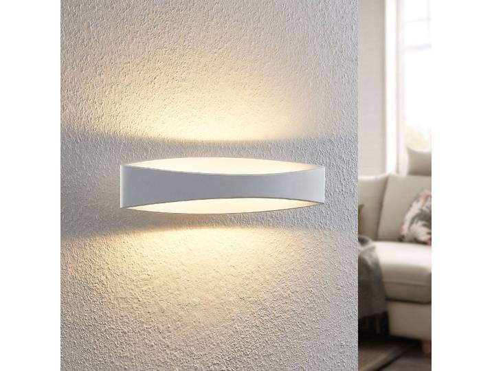 Applique murale LED Jelle Arcchio, dimmable, blanc, Salon / Salle à manger, Aluminium, Moderne, Applique Murale LED