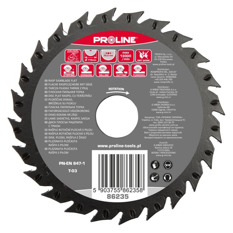 Proline Profix FLACHE SCHEIBEN STARKE ZÄHNE MIT SÄGE 125 mm (86236)