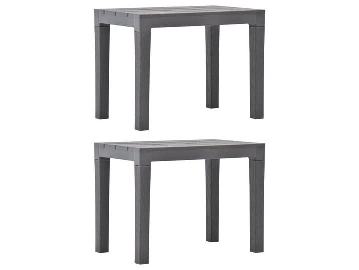 vidaXL Gartenbänke 2er set Moccafarben Kunststoff, Mokka, Rechteckig, 60x45x38.5 cm, Gartenmöbel, Gartenbänke