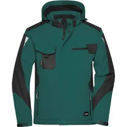Winter Softshelljacke "JN824" - 4XL - grün/schwarz