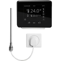 Kermi Elektro-Set inkl. Regler Funk-Comfort und Heizstab „WRX“, 1500 W in schwarz / schwarz /