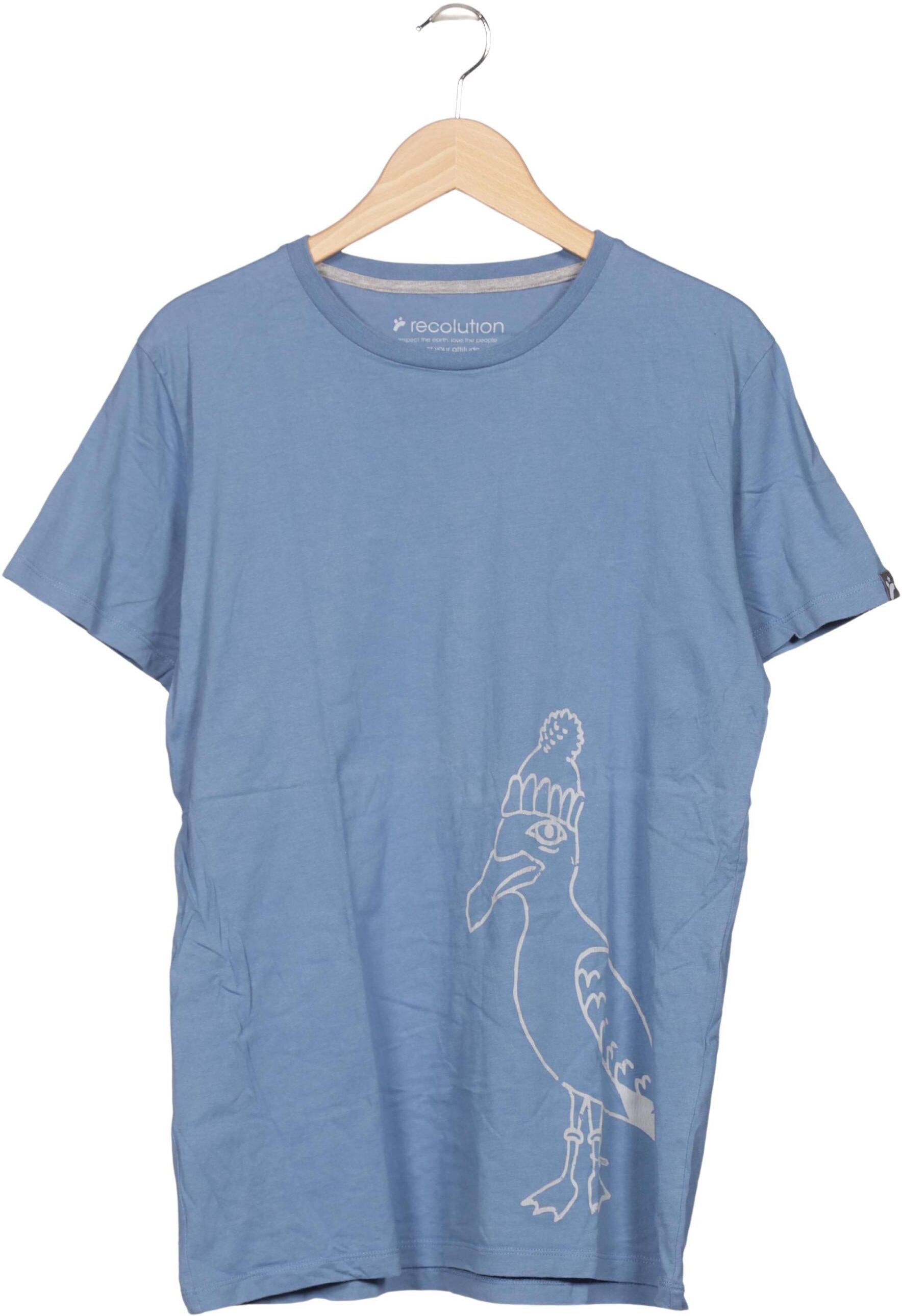 Recolution Herren T-Shirt, Hellblau, Gr. L, Baumwolle - Second Hand