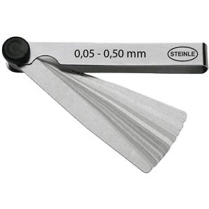 STEINLE Fühlerlehre 41010020, aus Federstahl, konisch, 0,05 bis 0,50 mm Messbereich, 8 Blatt
