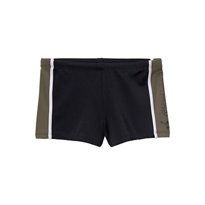 Boxer-Badehose CHIEMSEE, Herren, Gr. 4, N-Gr, schwarz, Polyamid, kontrastfarbene Details, Badehosen, mit Kontrasteinsätzen
