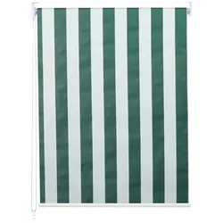 Rollo MCW-D52, Fensterrollo Seitenzugrollo Jalousie, Sonnenschutz Verdunkelung blickdicht 120x160cm ~ grün/weiß