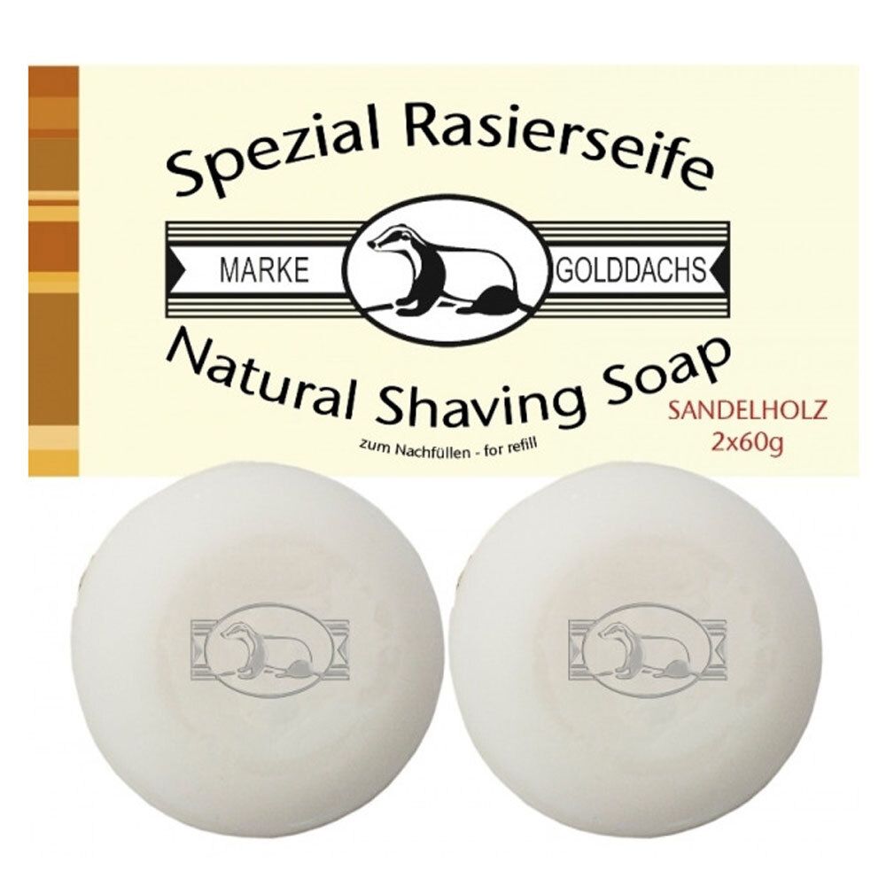 Rasierseife Sandelholz 2er Pack Golddachs 2x60 g Seife