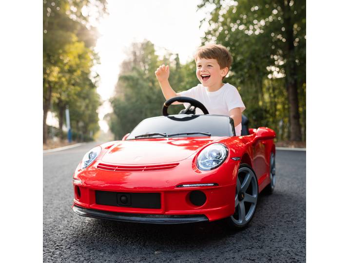 AIYAPLAY Voiture Enfant 3-5 Ans RUF GT Télécommande Rouge