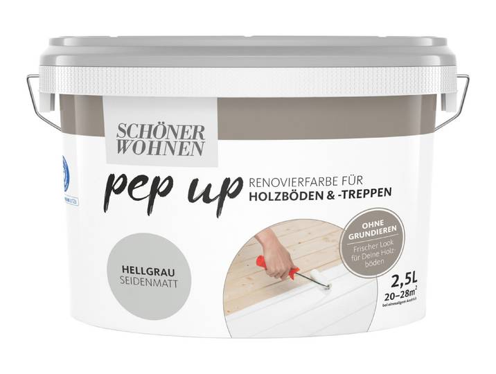 Schöner Wohnen Pep Up Renovierfarbe für Holzböden und Treppen Grau 2.5 l 24 m²