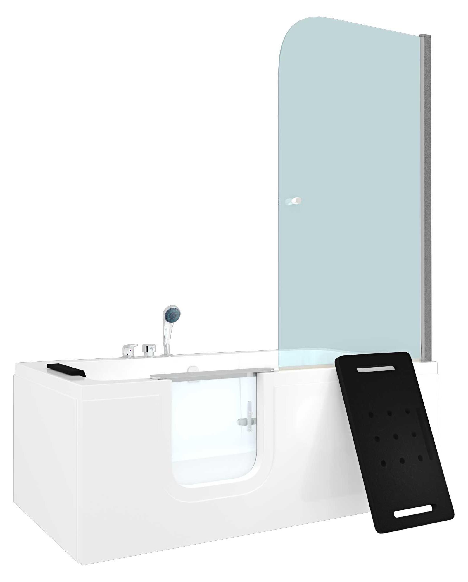 Seniorendusche und Sitzwanne Kombination Wanne mit Tür S15D-EH-L-EC 160x85x215cm MIT 2K Scheiben Versiegelung