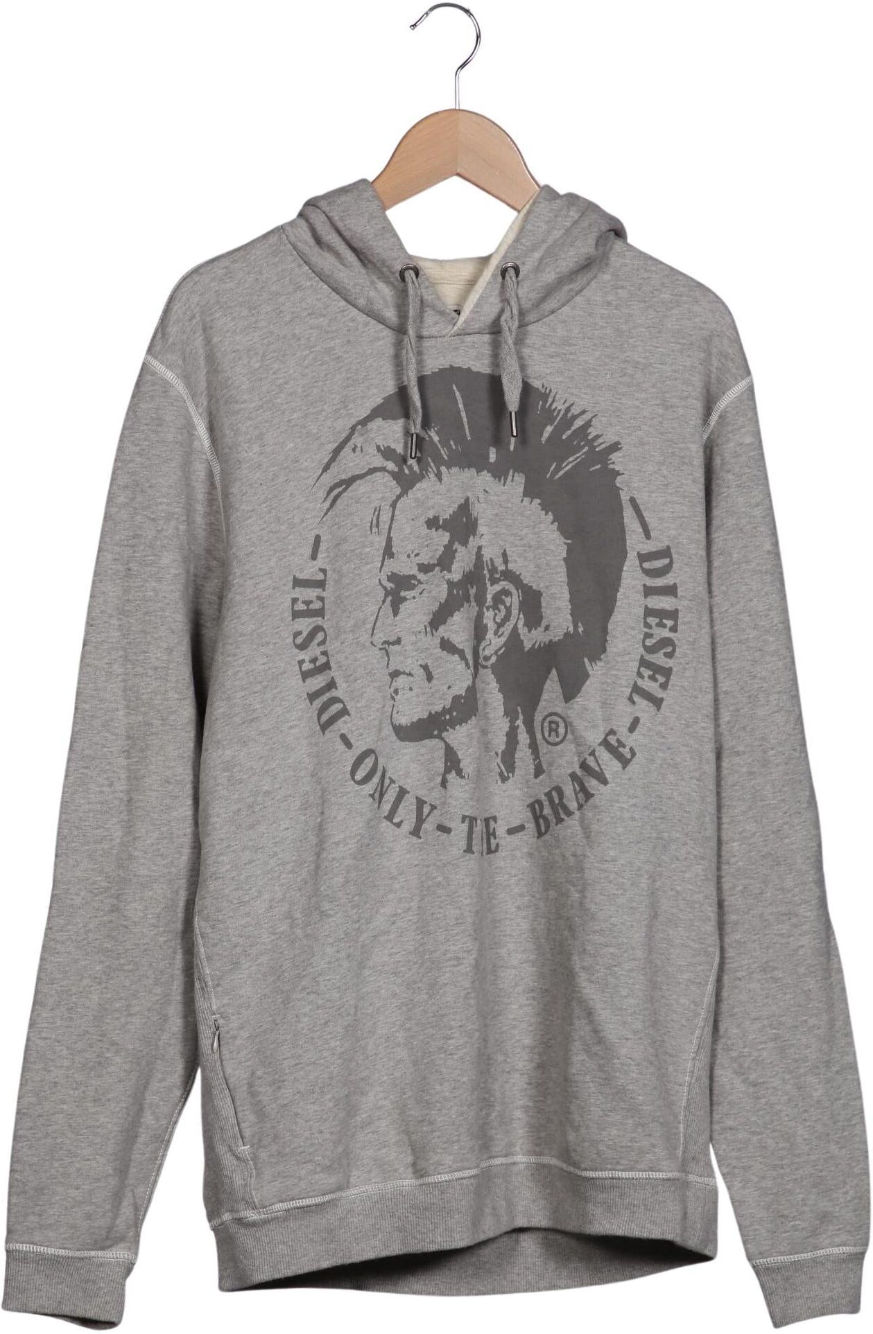 Diesel Herren Kapuzenpullover, Grau, Gr. Xxl, Baumwolle - Second Hand