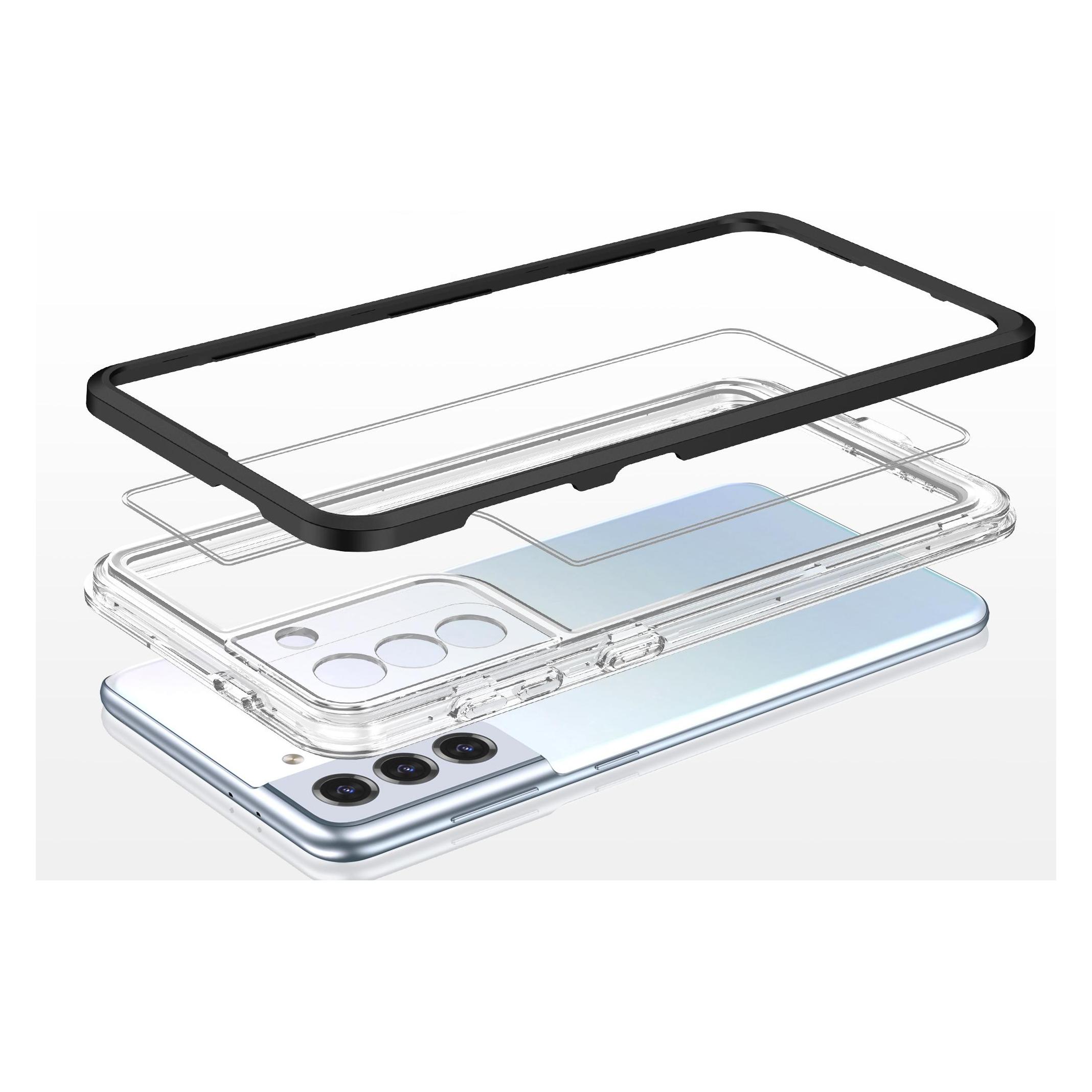 Hurtel Klare 3in1 Hülle für Samsung Galaxy S21 + 5G (S21 Plus 5G) Rahmen Gel Cover Schwarz (Samsung Galaxy S21 5G, Samsung Galaxy S21+ 5G) (1404978613)
