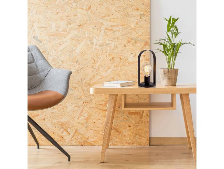 Näve Tischlampe Faro, schwarz, für Wohn- / Esszimmer, Metall, Modern, Tischlampe