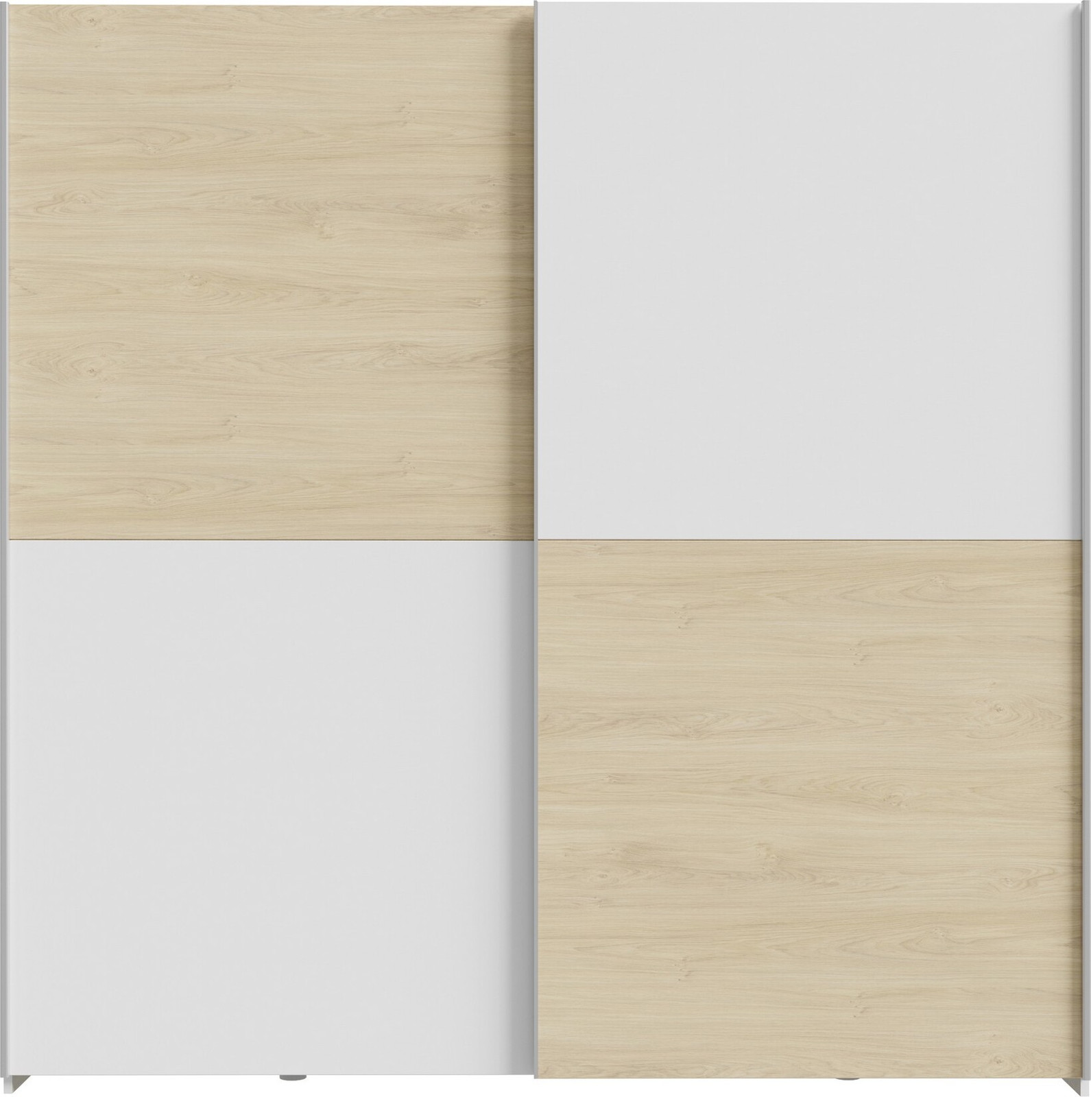 Furniture24 Garderobekast Schach&Matt Forte Puccini Schuifdeurkasten Eikenhout/Wit