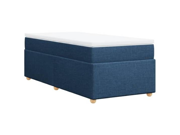 Makastle Boxspringbett mit Matratze Blau 80x200 cm Stoff Taschenfederkernmatratze