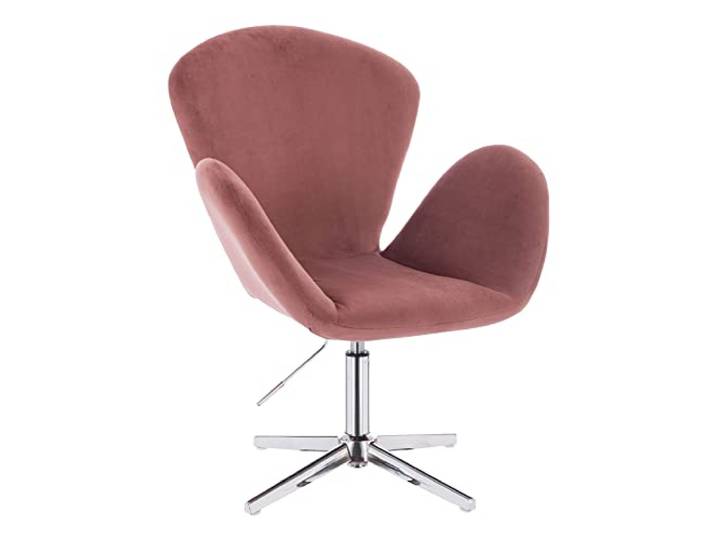 SVITA BROOX Drehstuhl mit Armlehnen höhenverstellbar Loungestuhl Cocktailsessel Samt Rosa