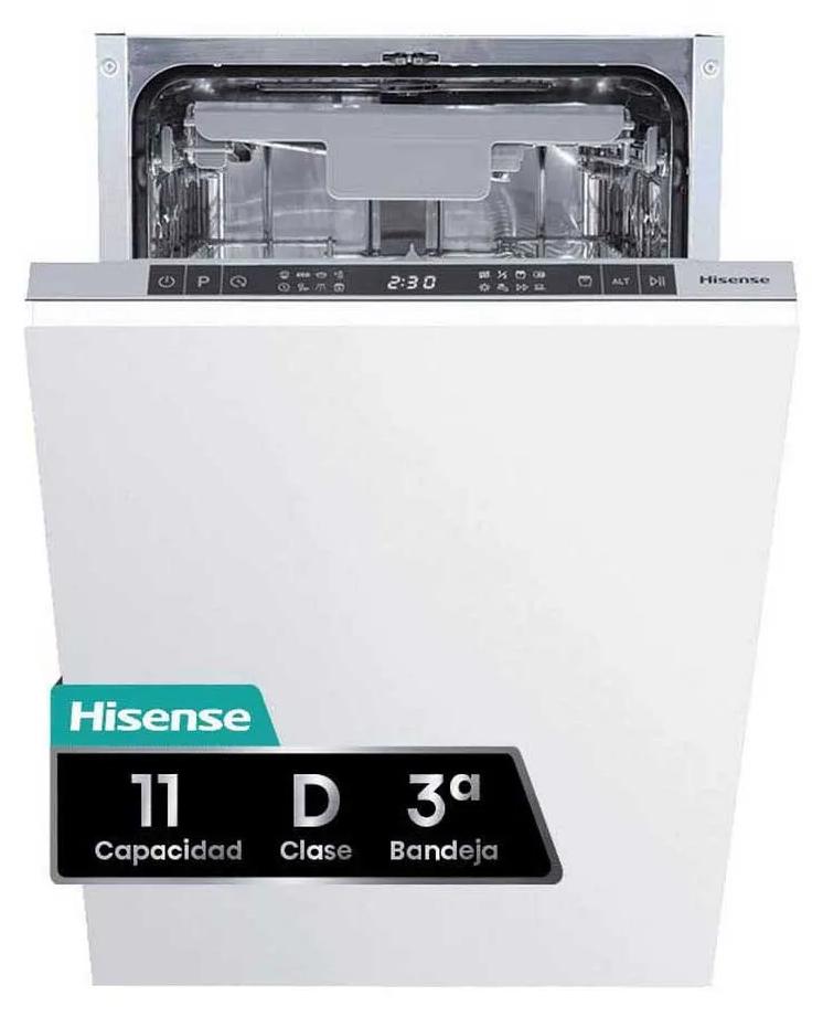 Hisense HV543D10, Voll integriert, Single (45 cm breit), Schwarz, Berührung, 2 Korb/Körbe, 11 Maßgedecke