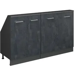 Vicco, Kommode + Sideboard, Dachschrägenschrank-Set Rion, Schwarz Beton/Anthrazit/Anthrazit, 2er Set (140 x 46 x 81.60 cm)