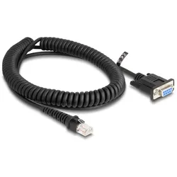 DELOCK Spiralkabel RJ50 Stecker zu D-Sub 9 Buchse 1,5m SWV