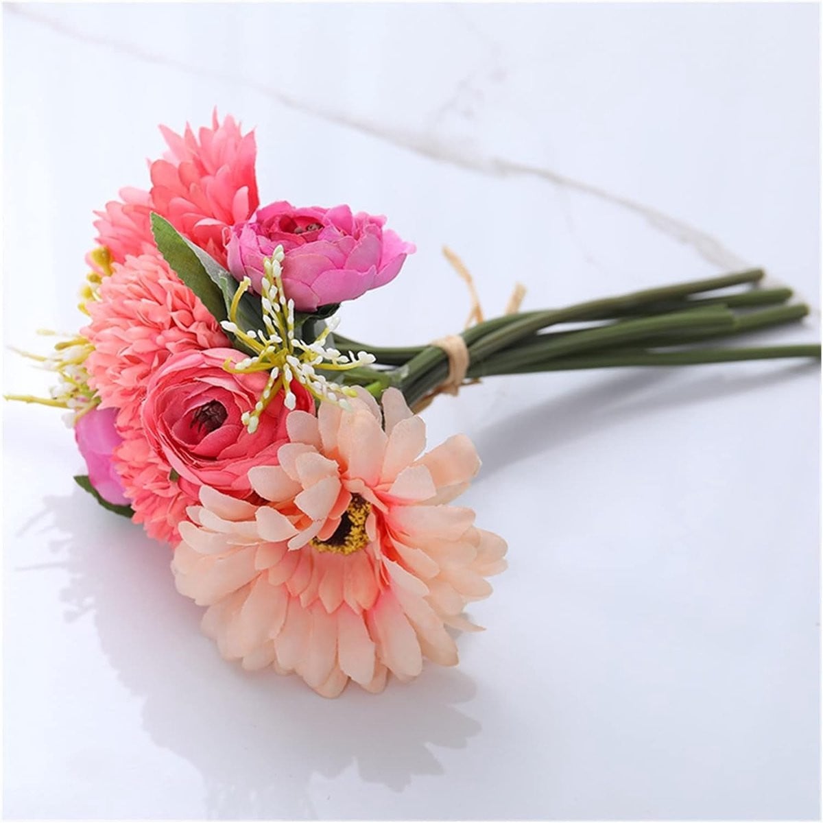 Realistisch Kunstbloemen Boeket - Roze Zijdebloemen Decoratie - 1 Bos