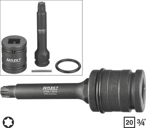 Hazet 2784-T60/4 Bremsscheiben Schraubendreher-Steckschlüsseleinsatz-Satz