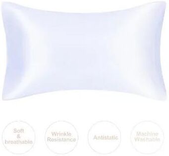 Inspire Select Silky Satin Pillowcase For Hair And Skin, Soft Mulberry Style Pillow Case Standard Queen King, Wrinkle Free white standard 19.69 X 25.98 In