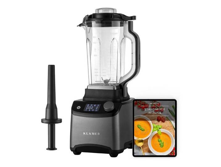 KLAMER Standmixer Hochleistungsmixer 1800W, 1,75L, Tritan-Mixbehälter, Smoothie Maker m…, 1800 W, 6 Auto- & 9 manuelle Stufen, Überhitzungsschutz, Reinigungsprogramm