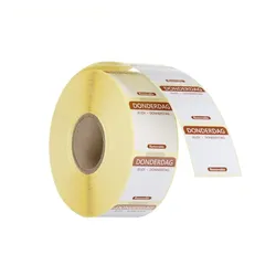 Hendi 1000x Täglich anwendbare Lebensmittelsicherheitsetiketten,mehrfach verwendbar,leicht entfernbar,Donnerstag,Braun,25x25mm