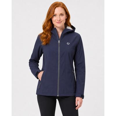Outdoorjacke LPO "Franja Outdoorjacke", Damen, Gr. 40 (M), blau (graystone), Web, 100% Polyester, regular fit hüftbedeckend, verstellbar verstellbar, Jacken Outdoorjacke