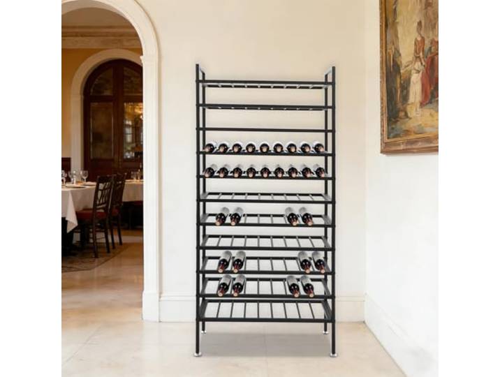 Weinregal Aus Metall Schwarz, 80x30x170cm Flaschenregal für 99 Weinflaschen 11 Ebenen Moderne Weinlagerung Zuhause für Küche Keller Bar, Robustes Design,