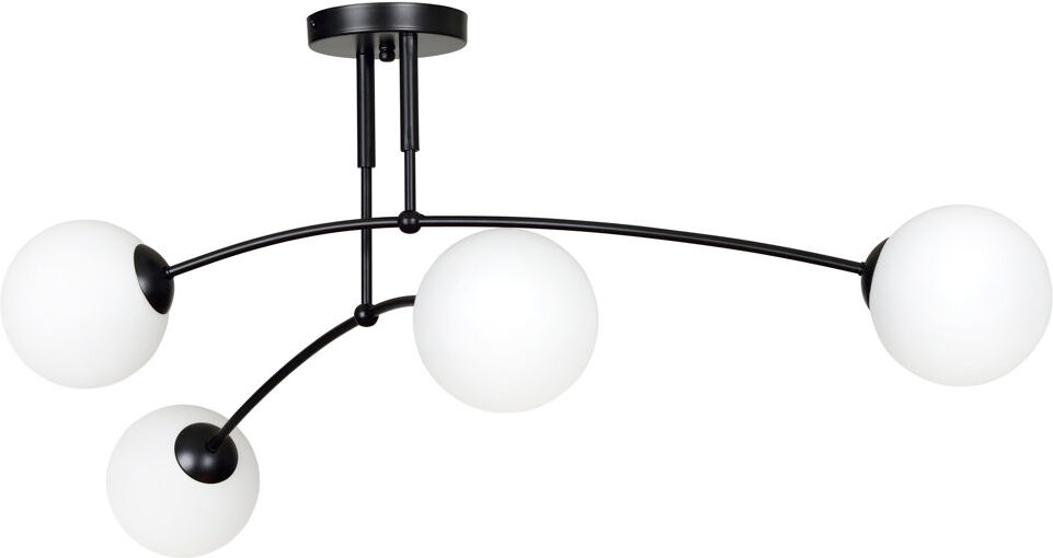 Ebern Designs Pamplona Glass Semi Flush Mount Black 30cm H X 60cm W X 60cm D