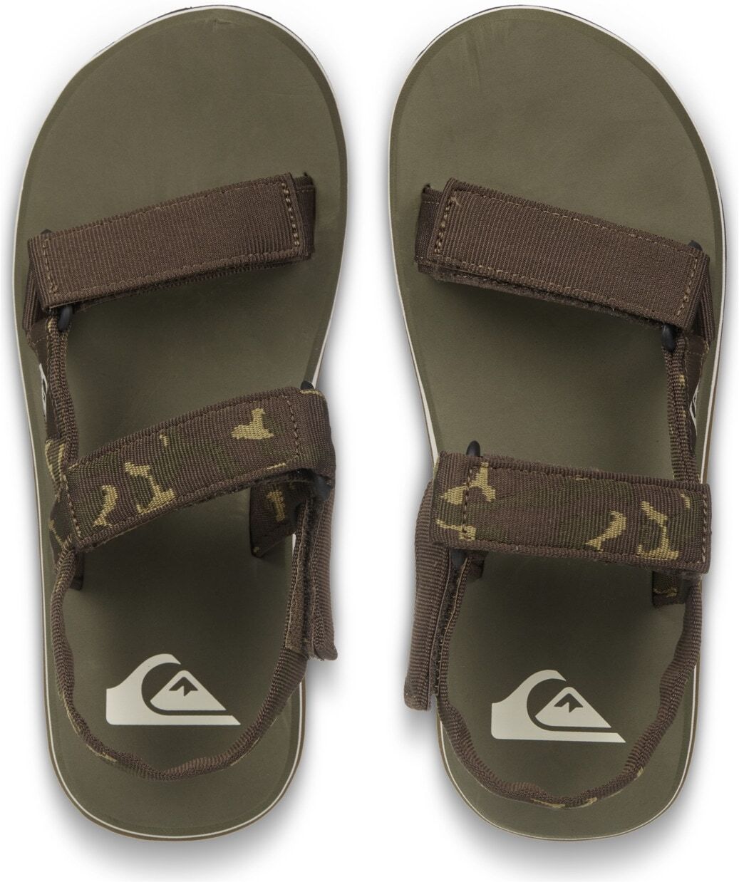 Sandale QUIKSILVER "Monkey Caged", Herren, Gr. 13(46), grün (camo), Obermaterial: Textil [Chemiefaser] / Außensohle: Gummi., Schuhe Sandale