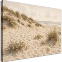 LEINWANDBILD Strand Dünen Gras Shabby Chic 60x40cm