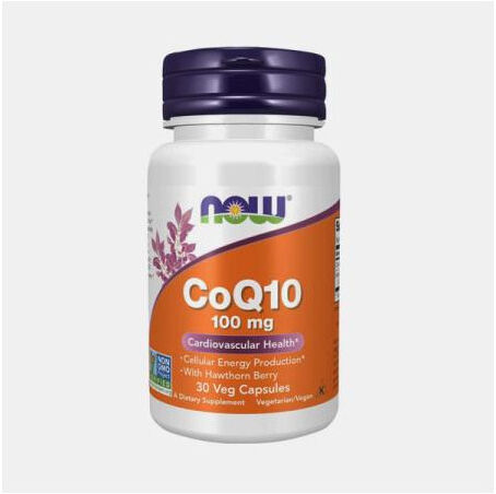 NOW CO-Q10 100mg  WITH HAWTHORN BERRY 30 CAPSULAS