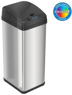 Halo 13 Gallon / 49 Liter Extra-Wide Stainless Steel Sensor Kitchen Trash Can with Odor Filter