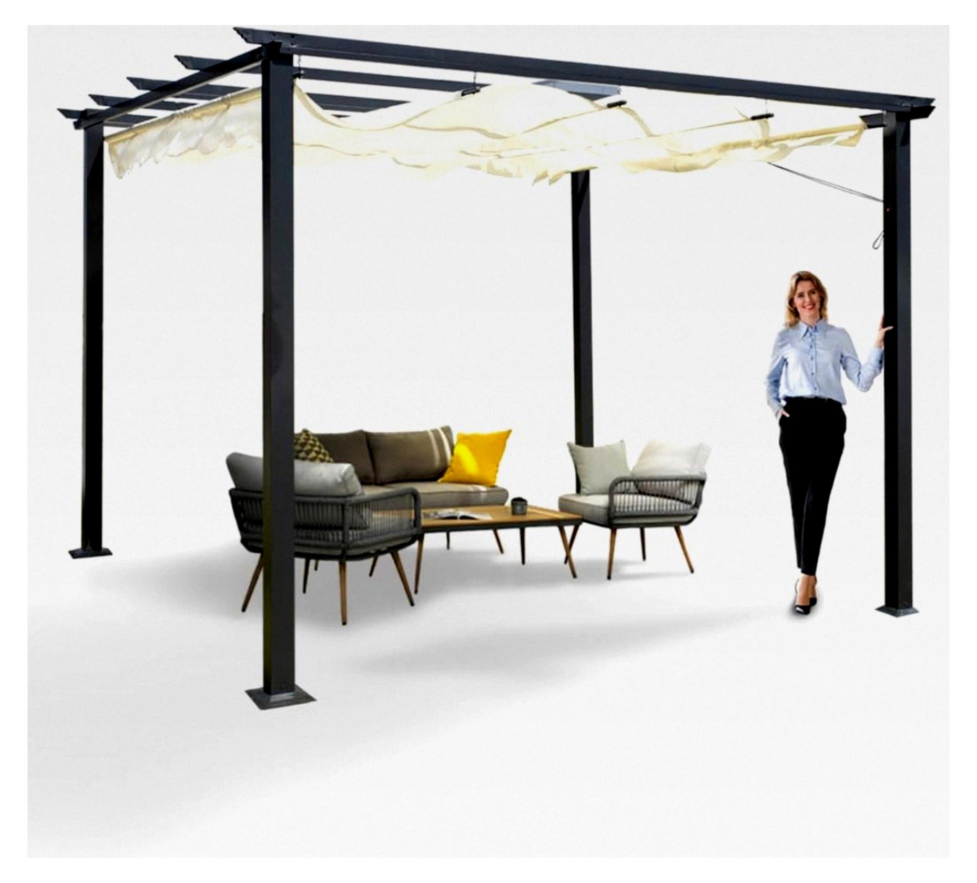 Garten Pergola Pavillon Terrassendach - Milos I 3x3m - wasserdichtes und stabiles Sonnenschutzsystem für Terrasse und freistehenden Pavillon