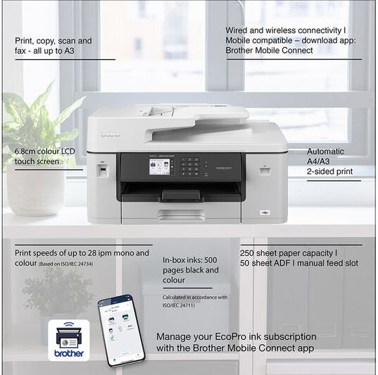 Brother EcoPro MFC-J6540DWE All-in-One Wireless Inkjet Printer with Fax