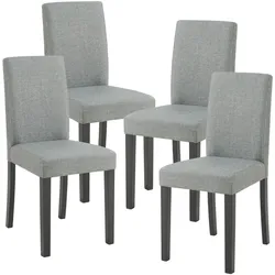 En.Casa, Stühle, Esszimmerstuhl Hamburg 4er Set Textil Hellgrau (4x)