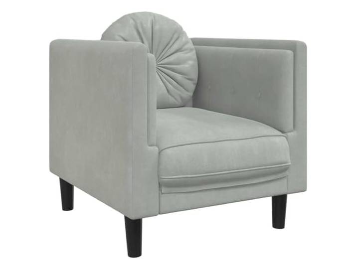 Todiikf Sessel mit Kissen Samtsessel Polstersessel Hellgrau 71x77x70 cm Eleganter Lounge-Sessel mit weichem Samtbezug und stabilem Massivholz-Gestell für Wohnzimmer, Schlafzimmer und Leseecke.