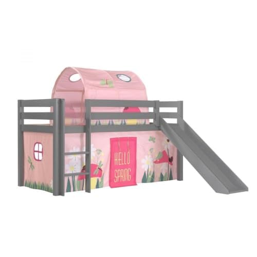 Vipack Speelset Pino Halfhoogslaper met Glijbaan, Gordijn en Tunnel, 90 x 200 cm